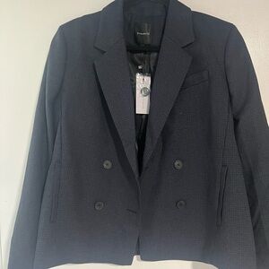 Dynamite Women's Charcoal/Navy Double-Breasted Blazer